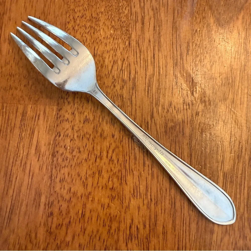Vintage Art Deco Stainless Salad Fork Replacement Craft Jewelry 7.5” Retro Style